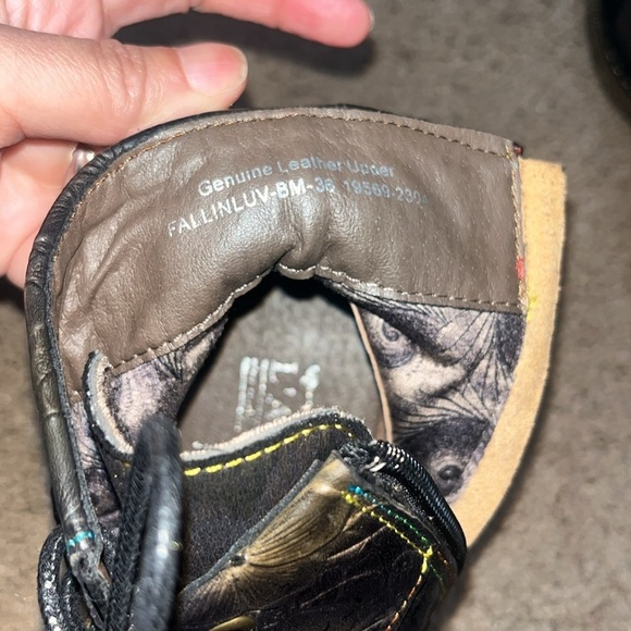 L'Artiste Spring Step Fallinluv Leather Lace-Up Boots Metallic Black 36 / 5.5-6 - Picture 12 of 13